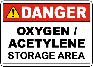Oxygen / Acetylene Storage Area Sign
