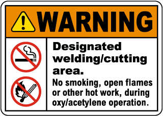 Designated Welding Area Sign