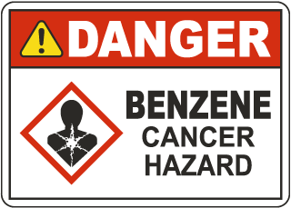 Danger Benzene Cancer Hazard GHS Sign