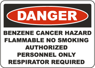 Danger Benzene Authorized Personnel Only Sign