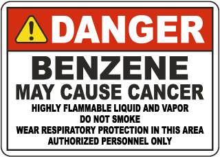 Danger Benzene May Cause Cancer Sign