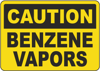 Caution Benzene Vapors Sign