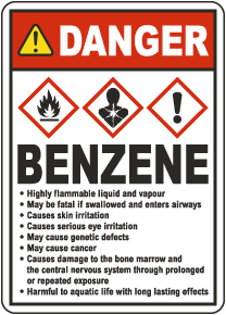 Benzene Hazard Informational Sign