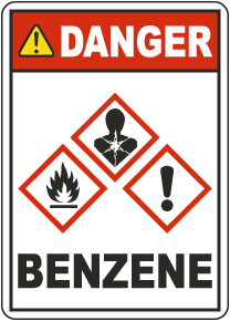 Danger Benzene GHS Sign