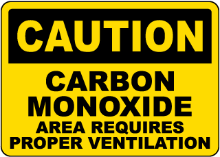 Caution Carbon Monoxide Area Sign