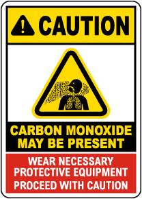Carbon Monoxide May Be Present Proceed With Caution Sign