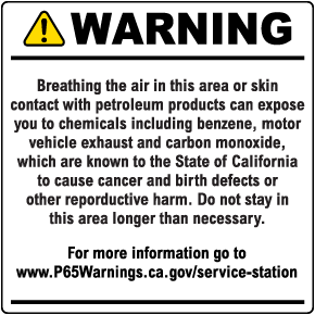 Warning Breathing The Air In This Area Can Expose You To Chemicals Sign