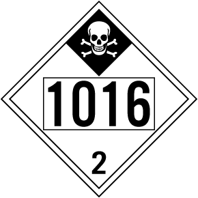 UN # 1016 Inhalation Hazard Class 2 Placard