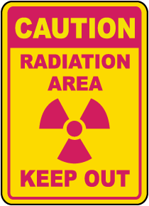 Warning radiation risk safety sign 