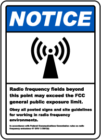 RF Fields Beyond This Point Sign