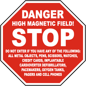 Stop Danger High Magnetic Field Sign