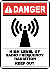 High Level of RF Radiation Sign