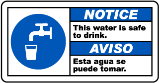 Bilingual Notice This Water Is Safe To Drink Sign