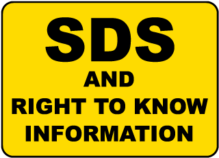 SDS and Right To Know Sign