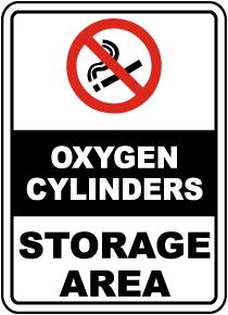 Oxygen Cylinders Storage Area Sign