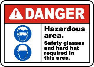 Hazardous Area Face Shield Required Sign