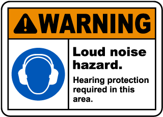 Mandatory sign WEAR EAR PROTECTION M003 ST466 Sticker 