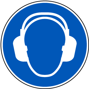 Hearing Protection Symbol Floor Sign