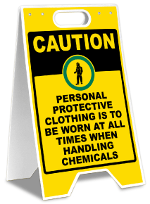 Personal Protective Clothing To Be Worn Floor Sign