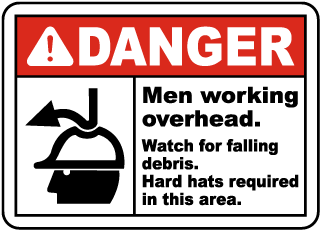 Watch For Falling Debris Hard Hat Sign