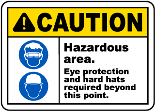 Eye Protection and Hard Hats Sign