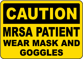 Wear Mask and Goggles Sign