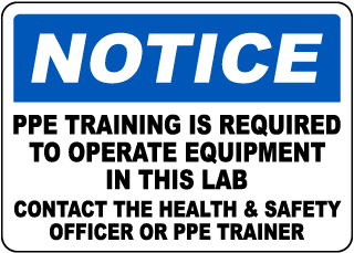 PPE Training Is Required Sign