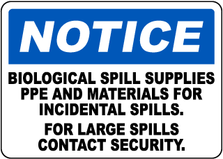 PPE and Materials For Incidental Spills Sign