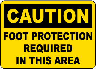 Foot Protection Required In This Area Sign