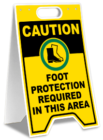 Foot Protection Required In This Area Floor Sign
