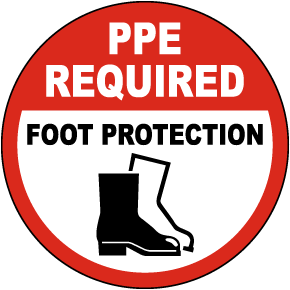 PPE Required Foot Protection Floor Sign