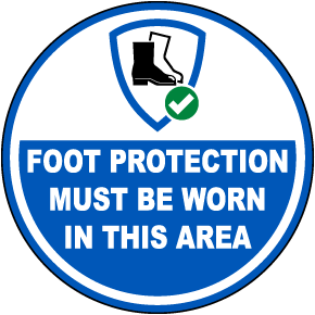 Foot Protection Must Be Worn Floor Sign