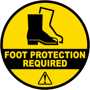 Foot Protection Required Floor Sign