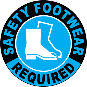 Safety Footwear Required Floor Sign