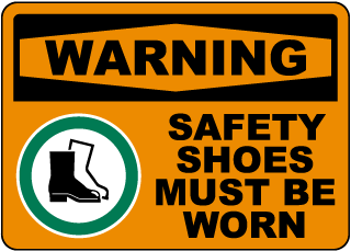 Warning Safety Shoes Must Be Worn Sign