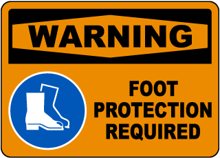 Warning Foot Protection Required Sign