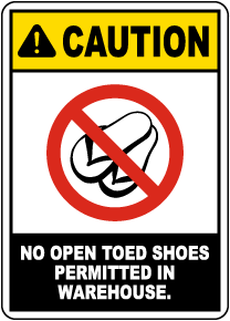 No Open Toe Shoes Permitted Sign