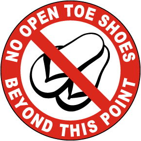 No Open Toe Shoes Floor Sign