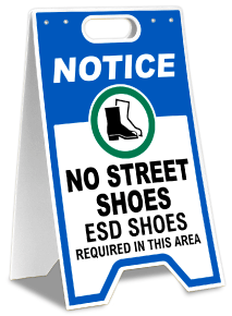 ESD Shoes Required Floor Sign