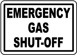 Emergency Gas Shut Off Label