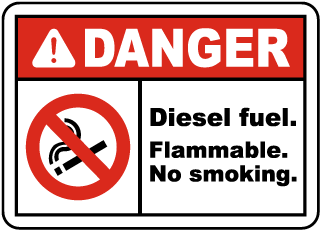 Danger Diesel Fuel Flammable Label