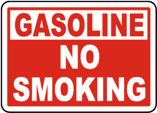 Gasoline No Smoking Label