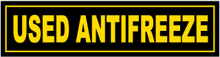 Used Antifreeze Label