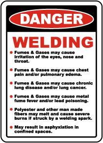 Danger Welding Hazards Sign