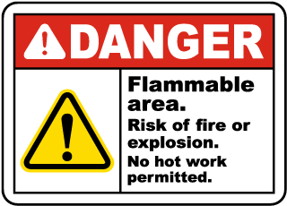 Danger Risk of Fire or Explosion Sign