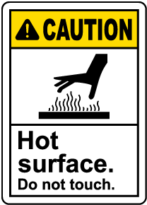 Hot Surface Do Not Touch Sign