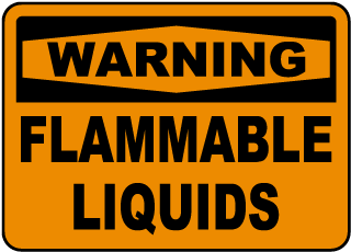 Warning Flammable Liquids Sign