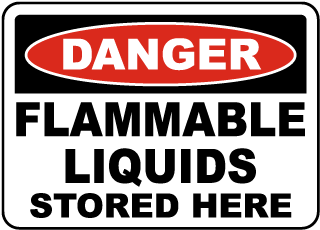 Flammable Liquids Stored Here Sign