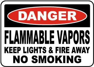 Flammable Vapors Keep Fire Away Sign