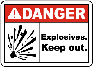 Explosive Material Warning Sign Manufactured To Gov HSE Requirements 